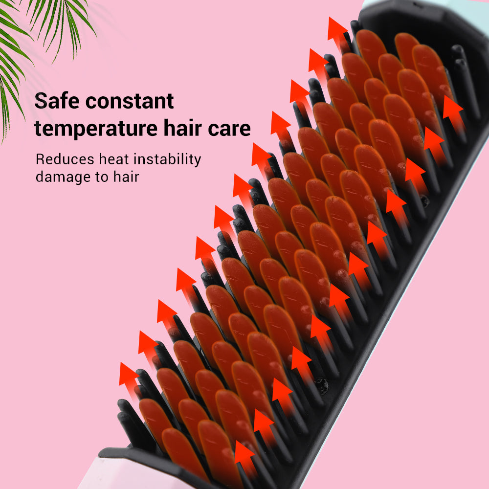 Dual-Purpose Electric Hair Comb for Curling & Straightening