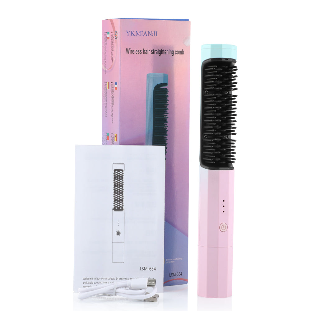 Dual-Purpose Electric Hair Comb for Curling & Straightening