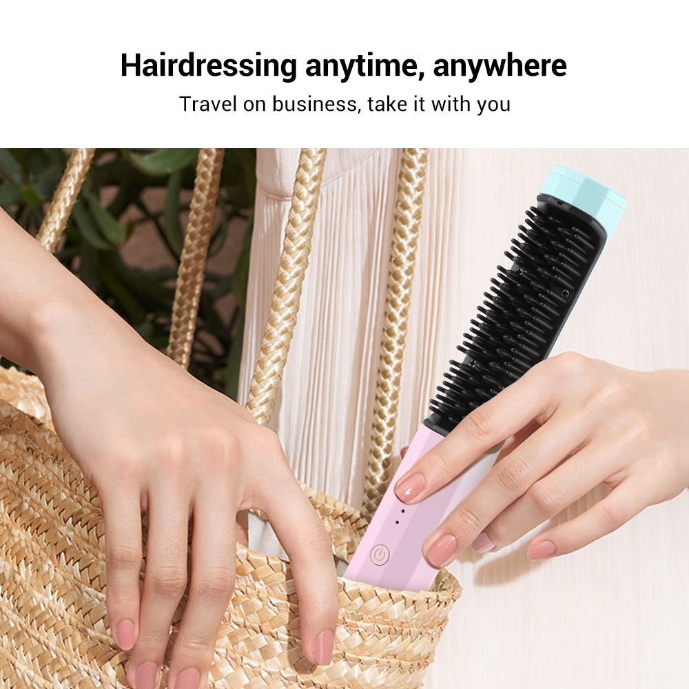 Dual-Purpose Electric Hair Comb for Curling & Straightening