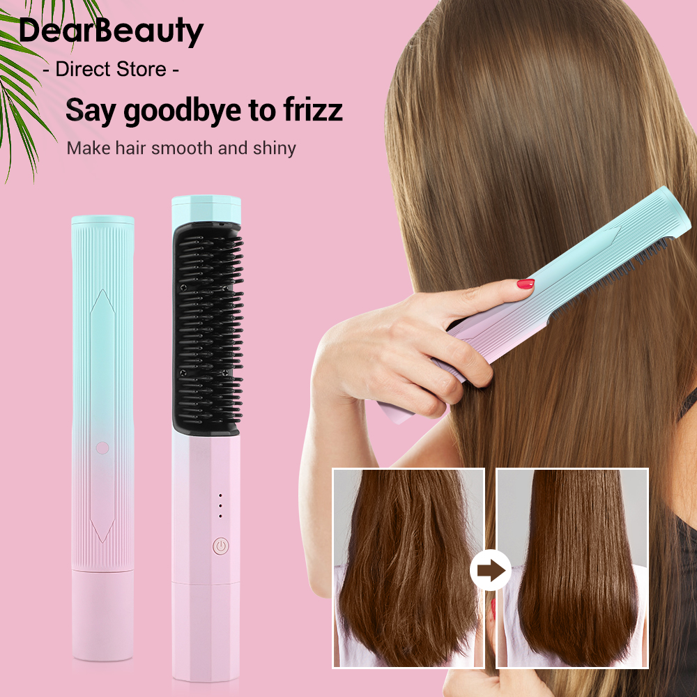 Dual-Purpose Electric Hair Comb for Curling & Straightening