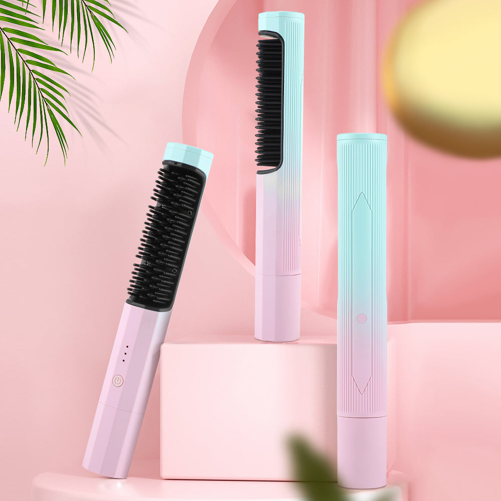 Dual-Purpose Electric Hair Comb for Curling & Straightening